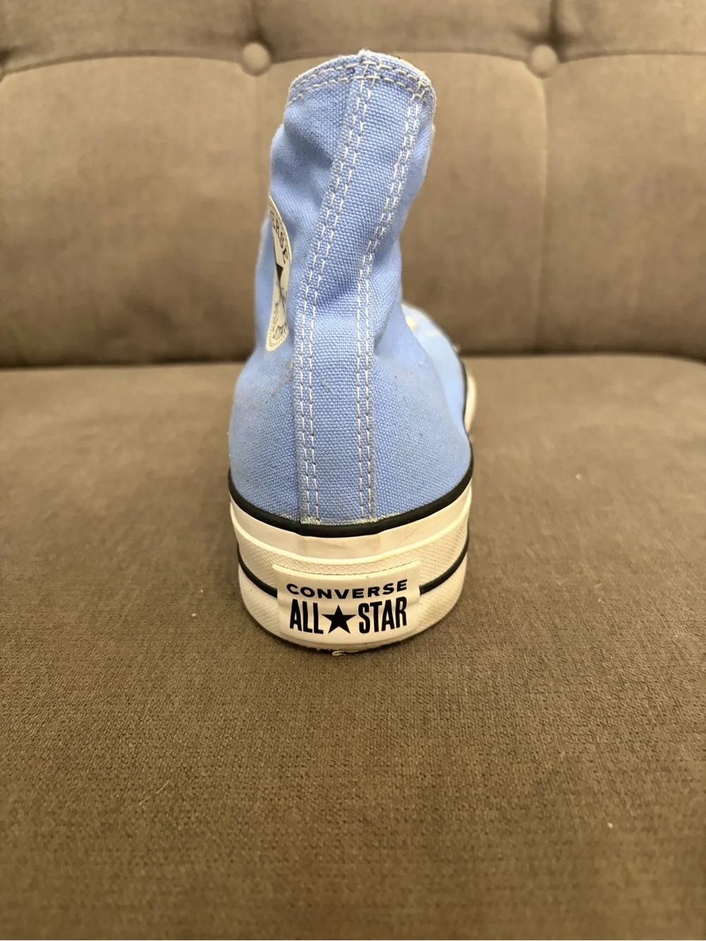 Light Blue High-Top Canvas Sneakers for Women